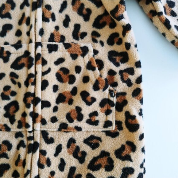 Carter's Leopard Print Fleece Zip-Up Jumpsuit Newborn - Picture 3 of 5
